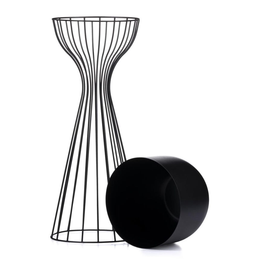 Vaso da fiori in metallo LOFT 56x20 cm nero