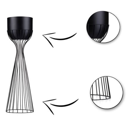 Vaso da fiori in metallo LOFT 56x20 cm nero