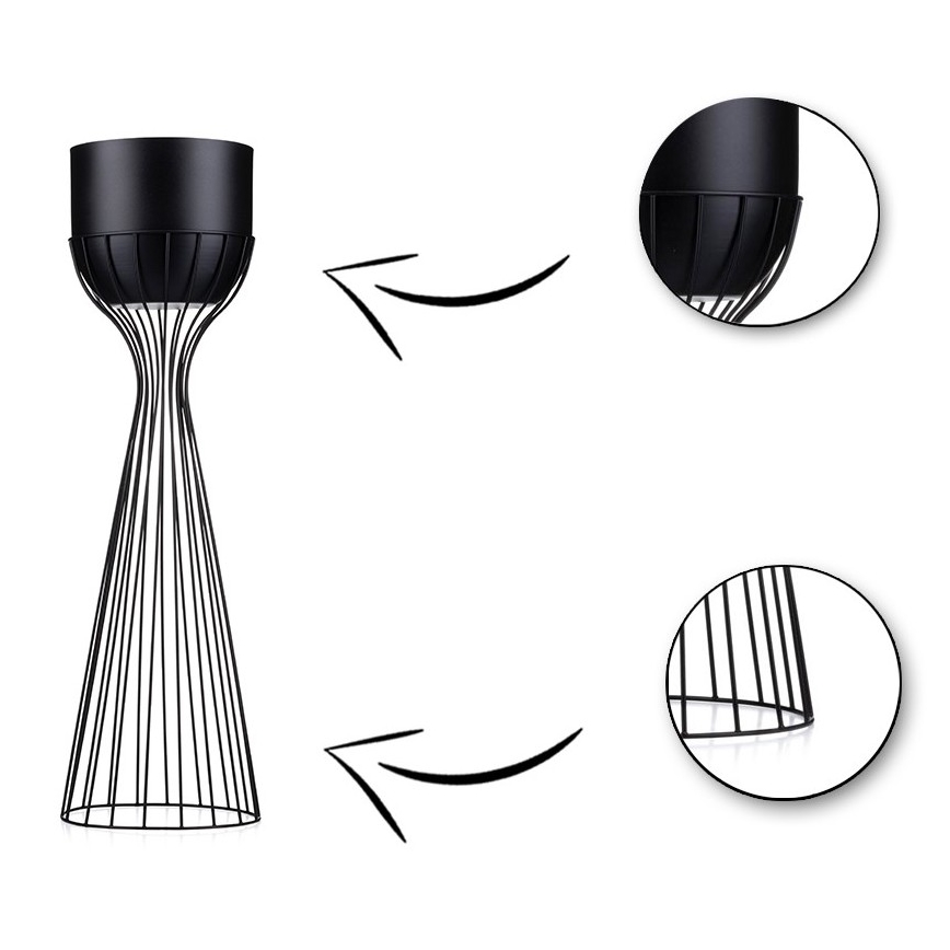 Vaso da fiori in metallo LOFT 56x20 cm nero