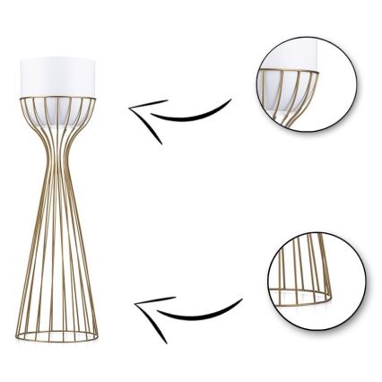 Vaso da fiori in metallo LOFT 56x20 cm oro/bianco
