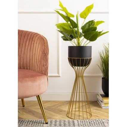 Vaso da fiori in metallo LOFT 56x20 cm oro/nero