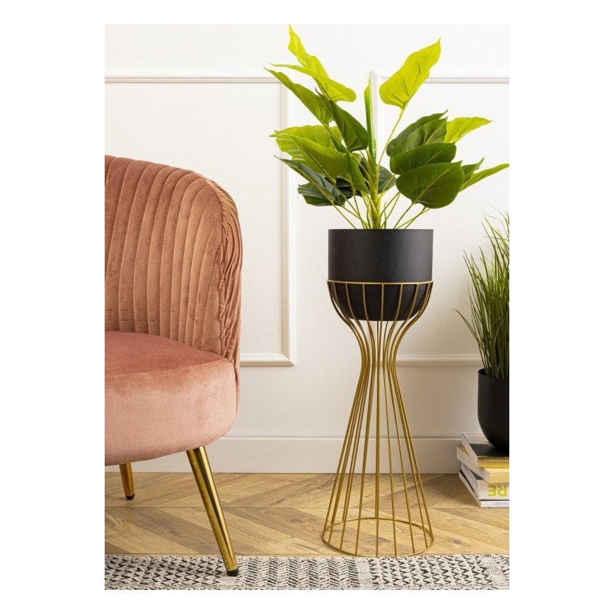 Vaso da fiori in metallo LOFT 56x20 cm oro/nero