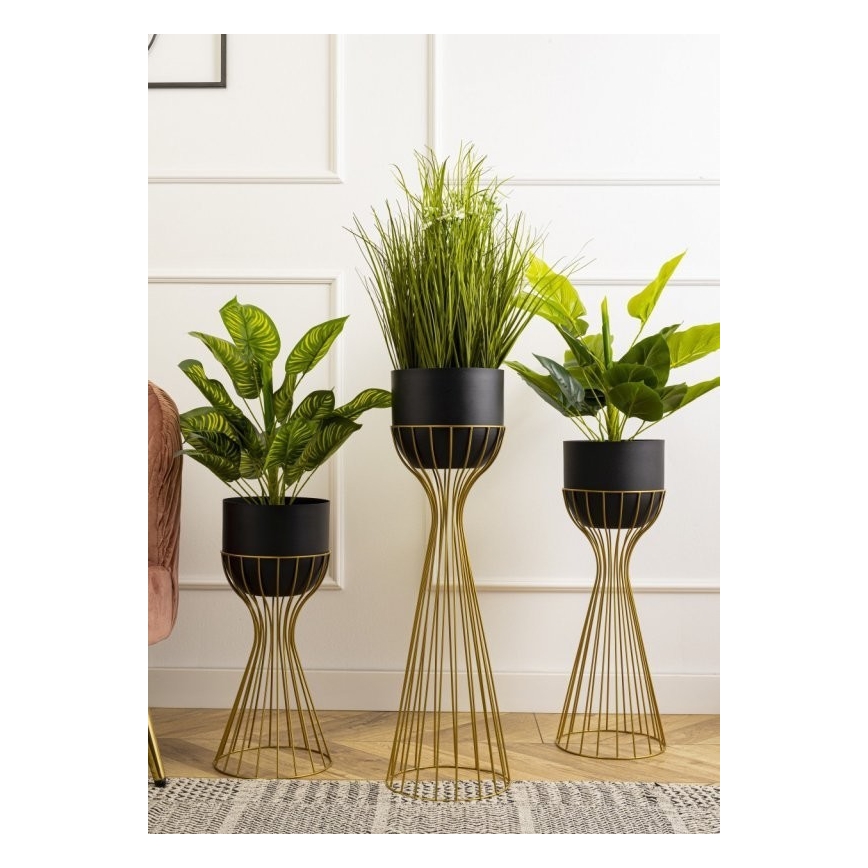 Vaso da fiori in metallo LOFT 56x20 cm oro/nero