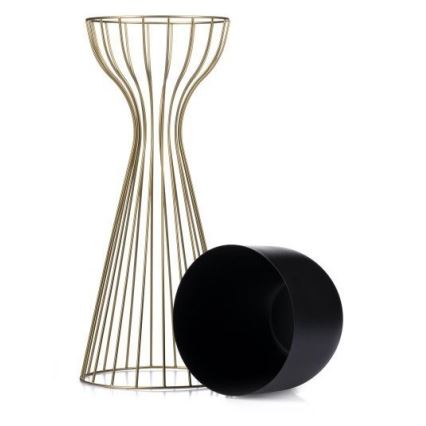 Vaso da fiori in metallo LOFT 56x20 cm oro/nero