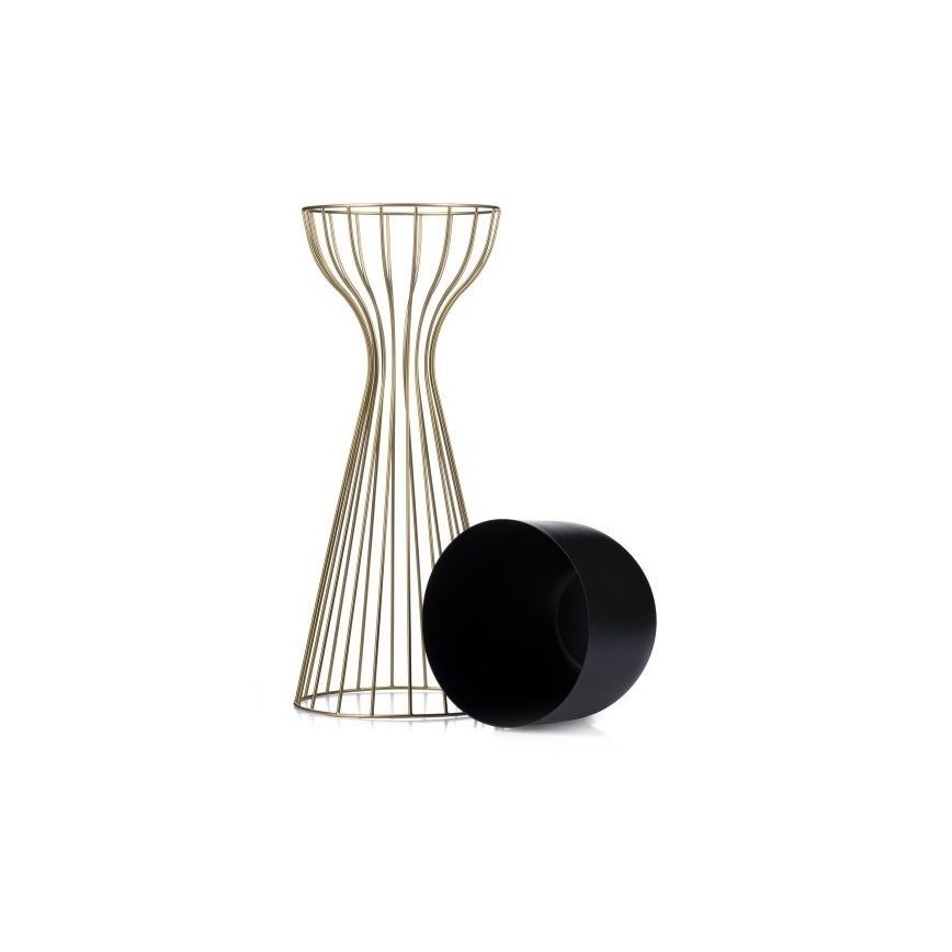 Vaso da fiori in metallo LOFT 56x20 cm oro/nero