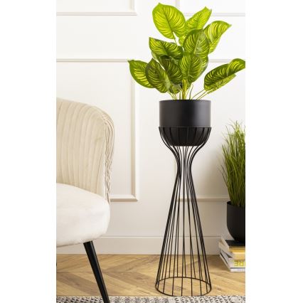 Vaso da fiori in metallo LOFT 68x20 cm nero