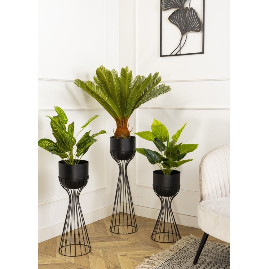 Vaso da fiori in metallo LOFT 68x20 cm nero
