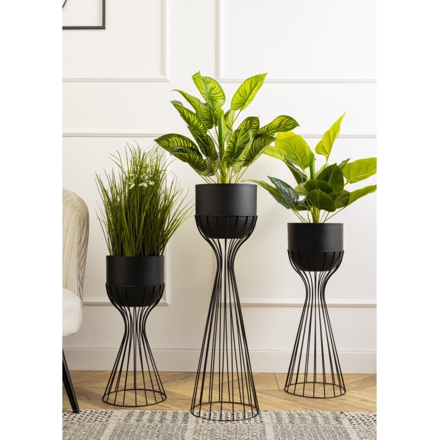 Vaso da fiori in metallo LOFT 68x20 cm nero