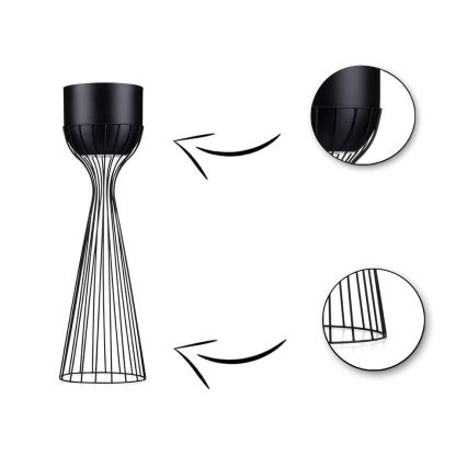 Vaso da fiori in metallo LOFT 68x20 cm nero