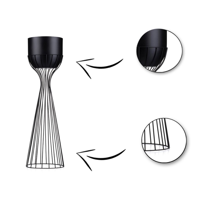 Vaso da fiori in metallo LOFT 68x20 cm nero