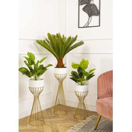 Vaso da fiori in metallo LOFT 68x20 cm oro/bianco