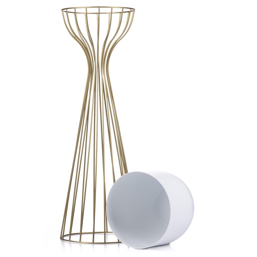 Vaso da fiori in metallo LOFT 68x20 cm oro/bianco