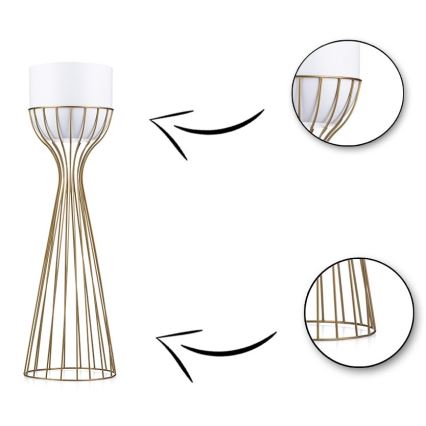 Vaso da fiori in metallo LOFT 68x20 cm oro/bianco