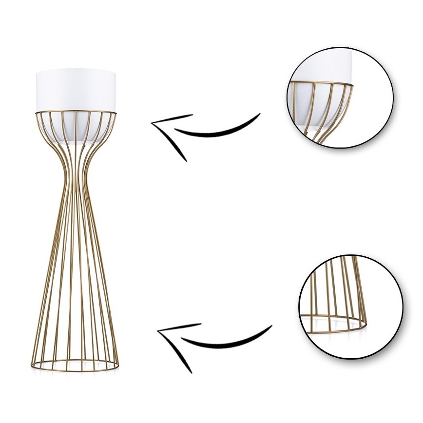 Vaso da fiori in metallo LOFT 68x20 cm oro/bianco