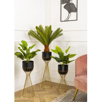 Vaso da fiori in metallo LOFT 68x20 cm oro/nero