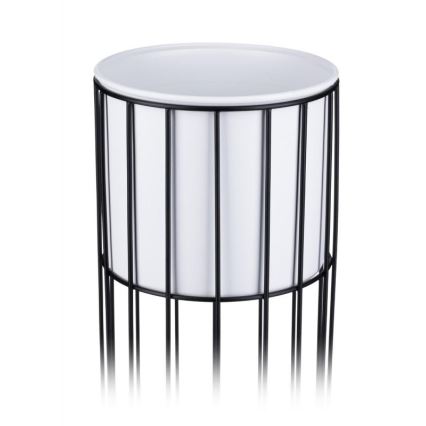 Vaso da fiori in metallo LOFT 70x20 cm nero/bianco