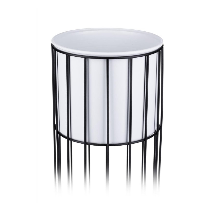 Vaso da fiori in metallo LOFT 70x20 cm nero/bianco