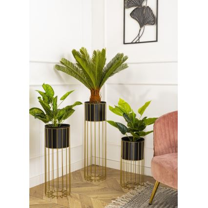 Vaso da fiori in metallo LOFT 70x20 cm oro/nero