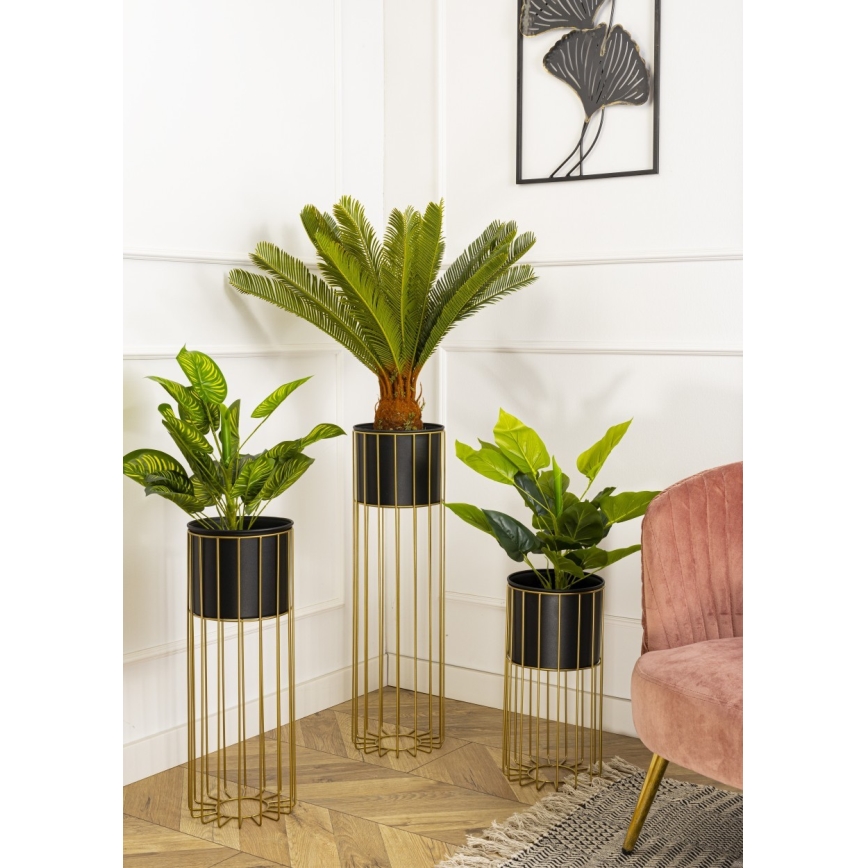 Vaso da fiori in metallo LOFT 70x20 cm oro/nero