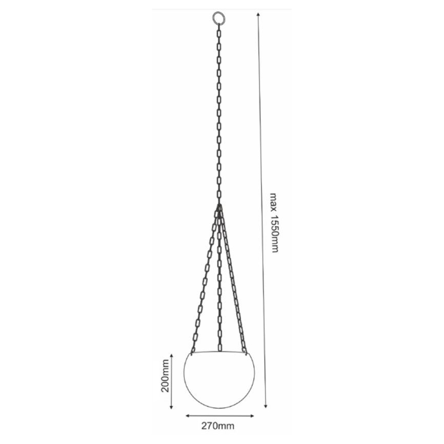 Vaso da fiori sospeso 155x27 cm nero