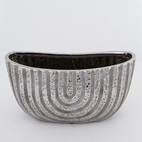 Vaso di fiori 28x14,5 cm argento/marrone