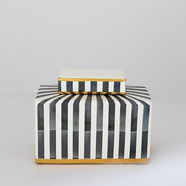 Vaso in ceramica 20,5x16x9 cm blu/bianco/nero