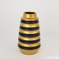 Vaso in ceramica 25x14 cm oro/nero