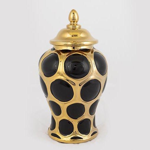 Vaso in ceramica 27,6x15 cm oro/nero