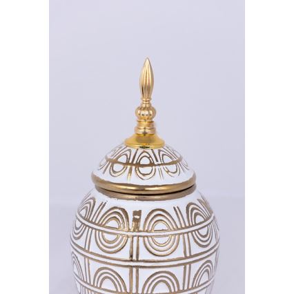 Vaso in ceramica 28x15 cm oro/bianco