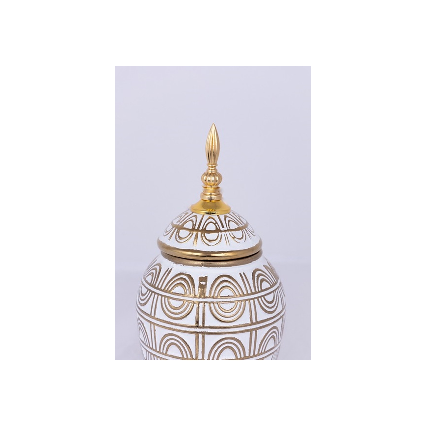 Vaso in ceramica 28x15 cm oro/bianco