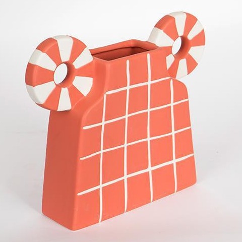 Vaso in ceramica 30,6x22,5 cm arancione