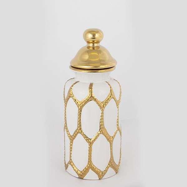Vaso in ceramica 31x12,5 cm oro/bianco