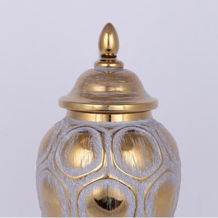 Vaso in ceramica 35x18,5 cm oro/grigio
