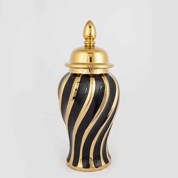 Vaso in ceramica 36,5x16 cm oro/nero