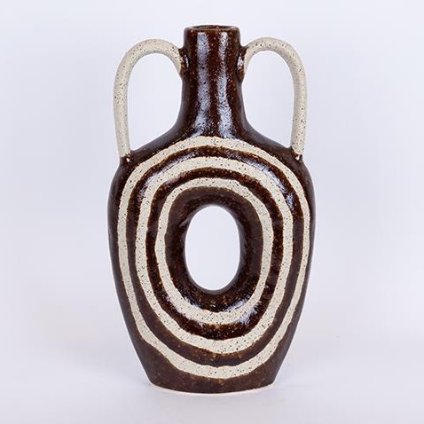 Vaso in ceramica 39x21,8 marrone