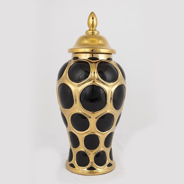 Vaso in ceramica 40x17,7 cm oro/nero