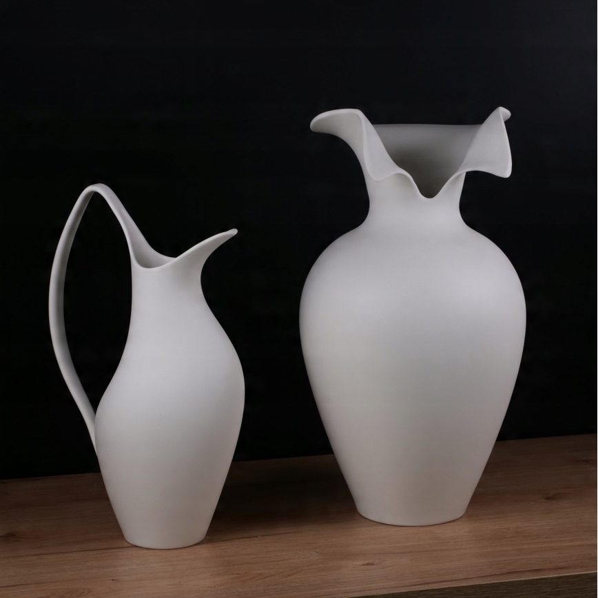 Vaso in ceramica 41,5x23 cm bianco
