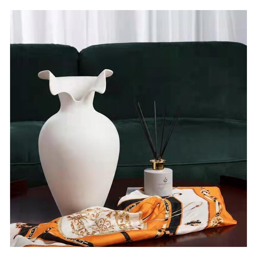 Vaso in ceramica 41,5x23 cm bianco