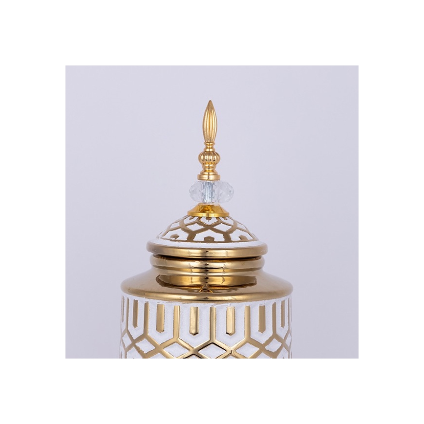 Vaso in ceramica 45,7x16,9 cm oro/bianco