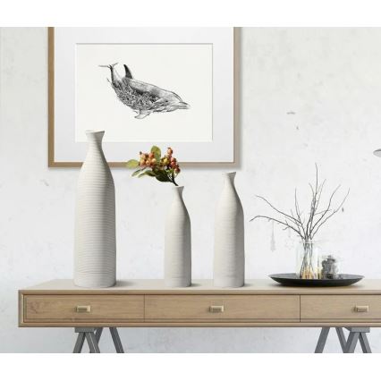 Vaso in ceramica bianca da 46 cm