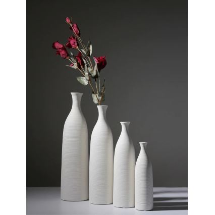 Vaso in ceramica bianca da 46 cm