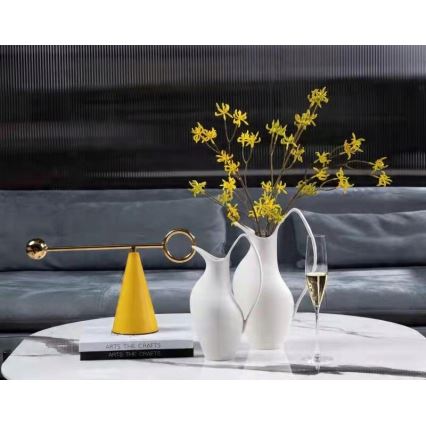 Vaso in ceramica bianco 33x17x19 cm