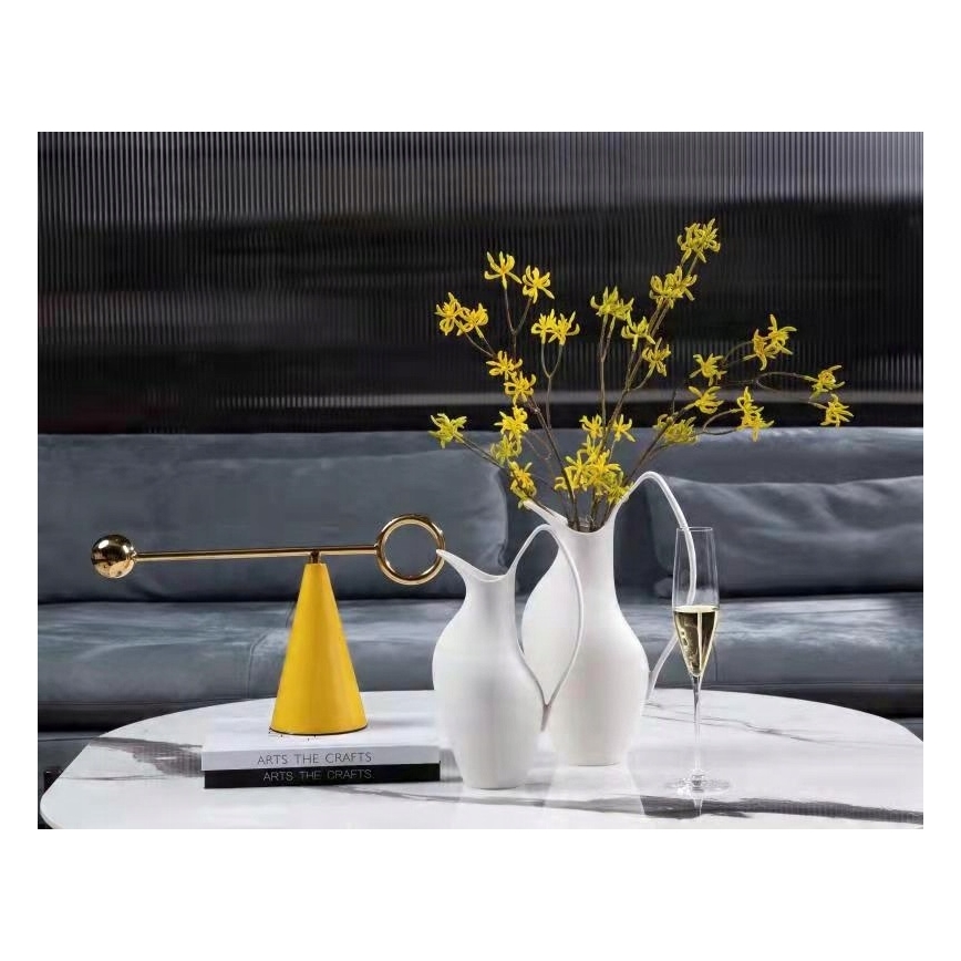 Vaso in ceramica bianco 33x17x19 cm