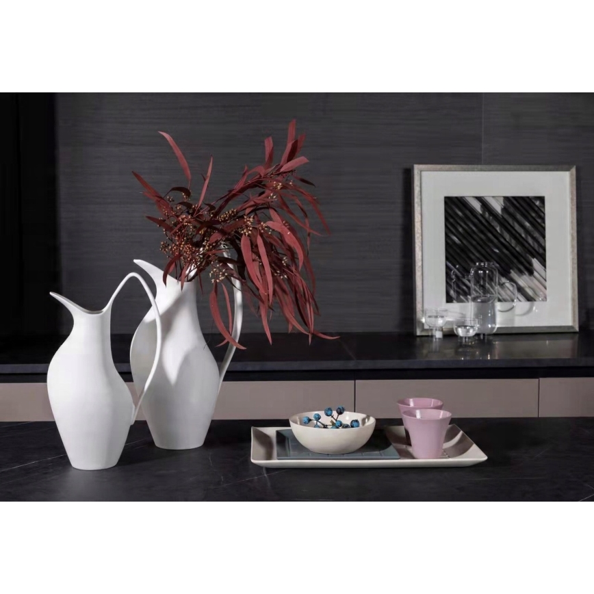 Vaso in ceramica bianco 33x17x19 cm