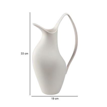 Vaso in ceramica bianco 33x17x19 cm