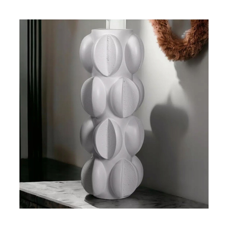 Vaso in resina 37x19 cm / Bianco opaco