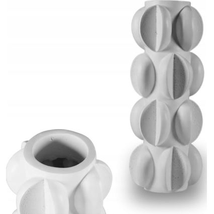 Vaso in resina 37x19 cm / Bianco opaco