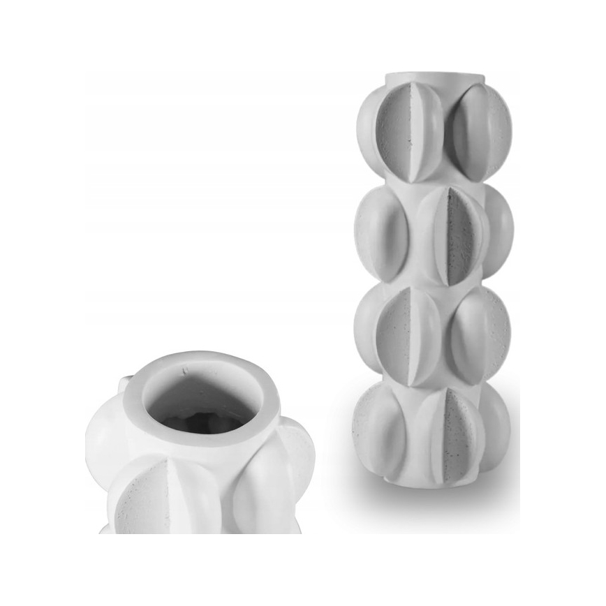 Vaso in resina 37x19 cm / Bianco opaco