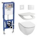 Vaso sospeso MIO Vortex + sedile SoftClose MIO + placca di comando DUAL + modulo ad incasso + guarnizione isolante