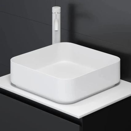 Vasque à poser LJORDAL 40x40 cm acier/blanc